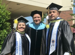 Lisa Martin, Dr. Bruce King and Cecil Gray at SOSU graduation